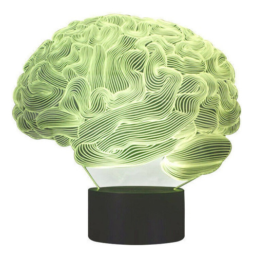 3d Cerebro Humano -cerebellum Lámpara De Mesa Modelo 7 Color