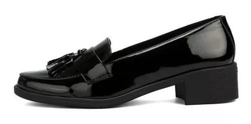 Zapatos Negros De Charol Con Plataforma Mujer Bap