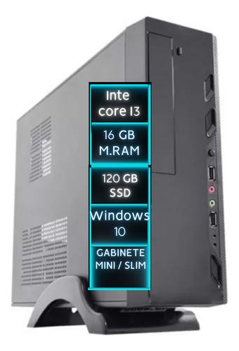 Mini Computador Cpu Pc Intel Core I3 16gb Ssd 120gb W10 Wifi