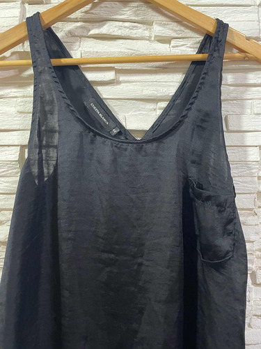 Musculosa Cuesta Blanca Negra De Raso