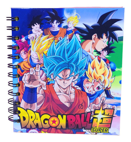 Cuaderno Tamaño Agenda Dragon Ball Super Con Laminas Y Sobre
