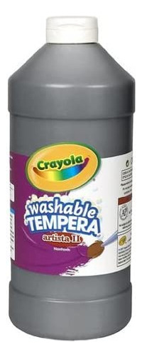 Crayola Pintura Tempera Lavable Para Niños, Pintura Negra, S