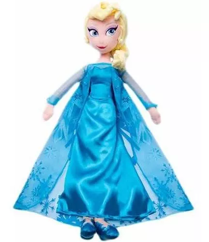 Boneca pelucia princesa elsa 50cm frozen disney long jump