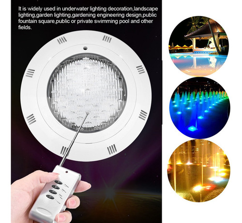 Lámpara De Piscina 12v 24 Led Rgb Subacuática Con Control Re