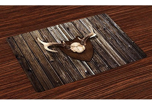 Lunarable Antler Place Mats Juego De 4 Rustic Home Cottage C