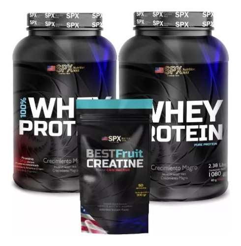 Whey Protein 2 Kg + Creatina Spx 300 Gr Saborizada