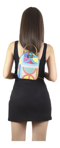 Bolso 2 En 1 Cloe Mini Backpack/crossbody Asas Con Cadena