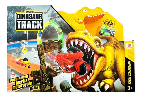 Pista Dinosaurio T-rex Dinosaur Track Dino Con Moto Wheels Color Multicolor