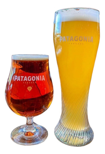 Pack Vaso Cerveza Patagonia Curvo + Copa Tulipa Originales