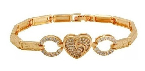 Oferta! Pulsera Corazón Estrella Hechas Con Cristal Oro 18k