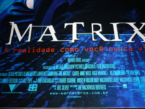 Pôster Peq. (imp. P. Couche A3) Do Filme Matrix 1 / Versão 3