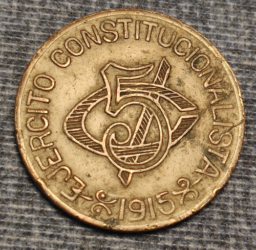 Moneda 5 Centavos 1915 Ejercito Constitucionalista Chihuahua