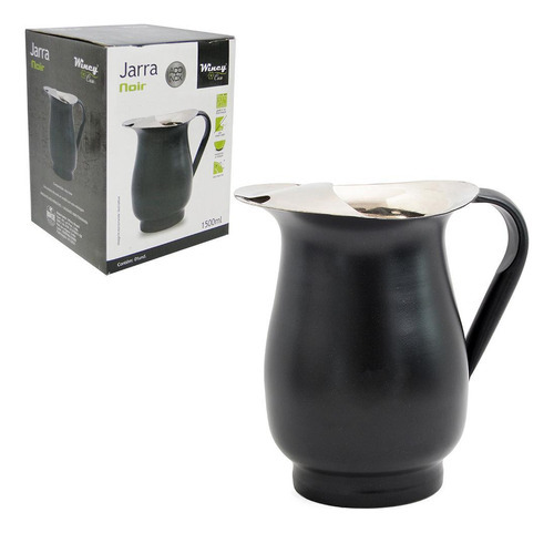 Jarra De Inox Com Aparador De Gelo Black Noir 1,5l Na Caixa