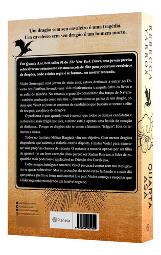 Livro Quarta Asa, Livro 1 Da Série O Empyriano, Capa Mole, Best-seller #1 Do The New York Times, Um Dragão Sem Seu Cavaleiro É Uma Tragédia, Um Cavaleiro Sem Seu Dragão É Um Homem Morto,rebecca Yarros