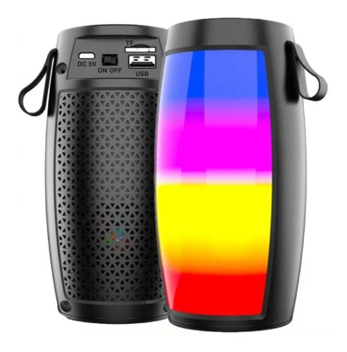 Mini Parlante Bluetooth Speaker Portátil Luces Led Zqs1319 Color Negro