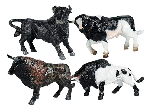 12 Unidades De Juguete En Miniatura Con Forma De Toro, Pvc,