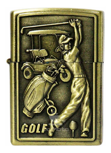 Isqueiro De Metal Dourado Golf - Da Mata