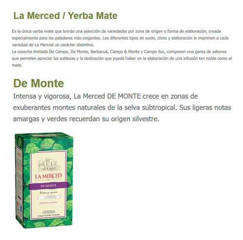 Imagen 3 de 8 de Yerba Mate La Merced De Monte 500g Las Marias X1 Paquete