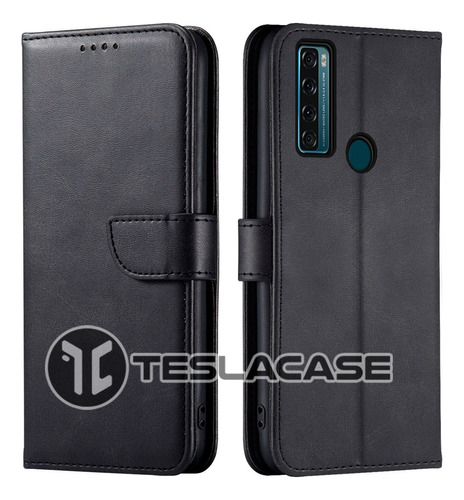 Carcasa Para Tcl 20 Se Flipcover Negro + Vidrio De Regalo