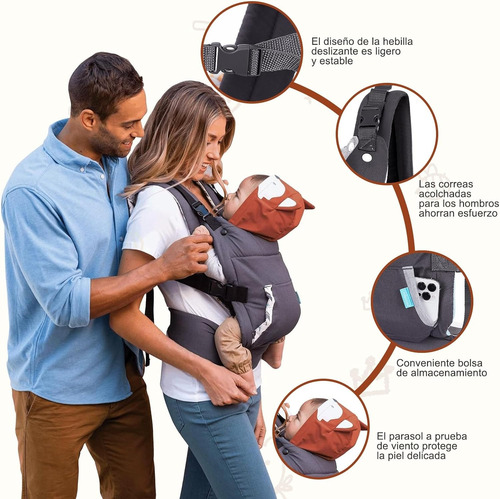 Practico Portabebé Cangurera Mochila Ajustable Portátil Bebe