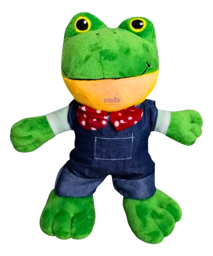 10 Peluches De Ranita Con Overol 30cm Mayoreo Rana