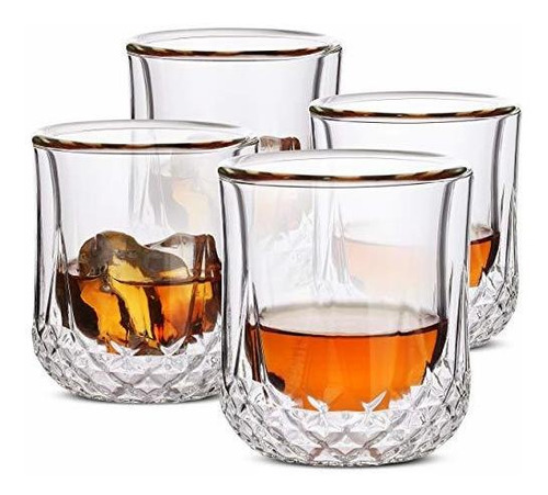 Vasos De Whisky De Cristal Doble Pared