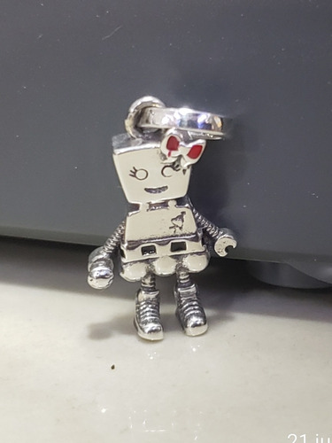 Imagen 1 de 4 de Dije Charm Para Pulsera Estilo Pando Modelo Robotina B