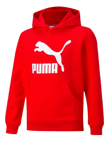 Sudadera Hoodie Puma Classics Logo Rojo Niño / Niña 530116