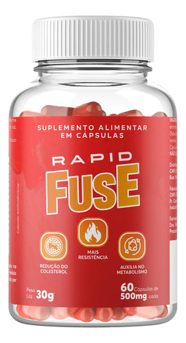 Rapid Fuse 60 Cápsulas Termogênico Do Foguinho - Fuse Labs Sem Sabor