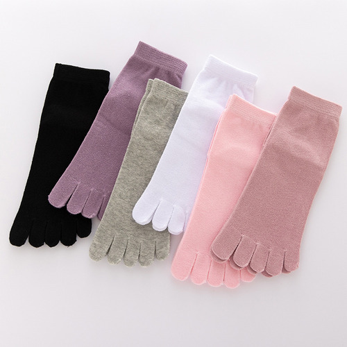 Calcetines Unisex De Algodón Puro Con Cinco Dedos Para Otoño
