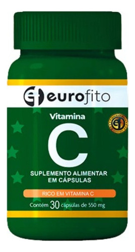 Vitamina C 30 Cápsulas 500 Mg Eurofito Sabor Sem sabor