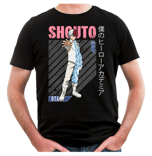 Remera My Hero Academia Shouto Todoroki 3 (negra:) Ideas Mvd