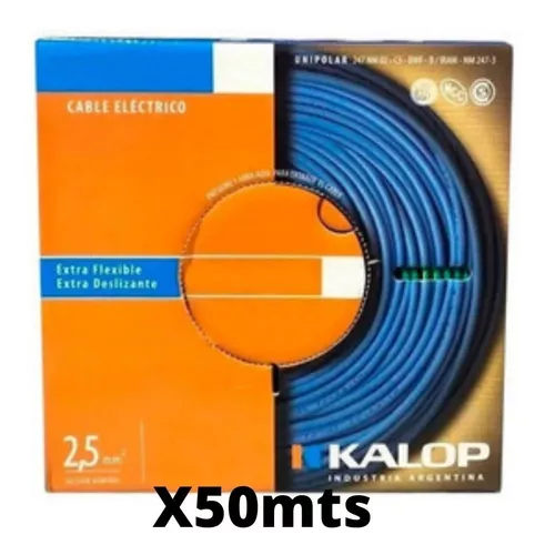 Cable Unipolar Kalop Cat 5 Normalizado 2.5mm Flexible X 50m