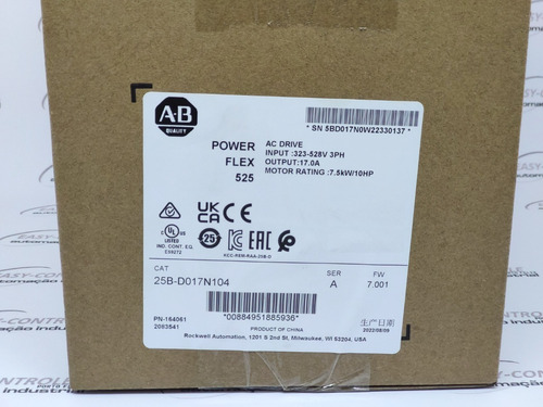 25b-d017n104 Inversor De Frequência Power Flex 525 10hp/480v