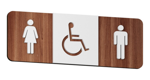 Placa Informativa Banheiro Unissex Pcd Deficiente Masc Fem