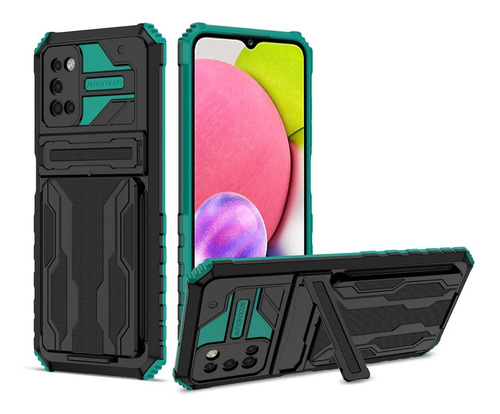 Funda Con Tarjetero Desmontable Para Galaxy A03s, Doble Capa