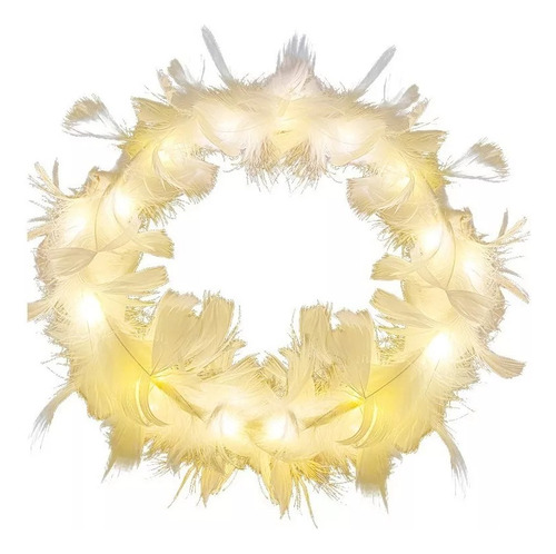 Coronas De Plumas Diadema Luz Led Para Fiestas Bodas Elegant