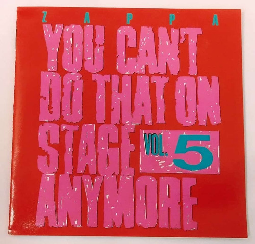 Cd Duplo Frank Zappa You Cant Do That On Stage Anymore Vol 5