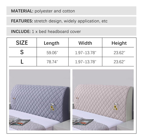 Wayuto Funda Elástica Para Cabecera De Cama Con Bolsillos Pr