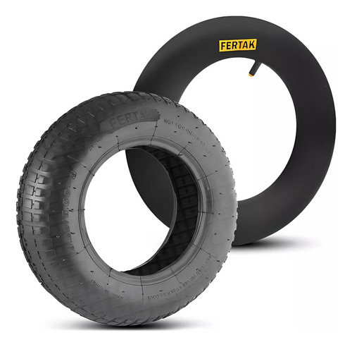 Kit Pneu Para Carrinho De Mão 3,25 X 8 + Câmera Ar - Fertak