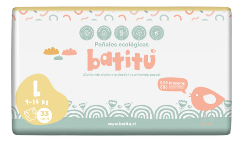 Pañales Ecológicos De Bambú Talla L (33un) - Batitú