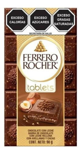 Chocolate Con Leche Ferrero Tableta 2 Piezas Total 180 Gr