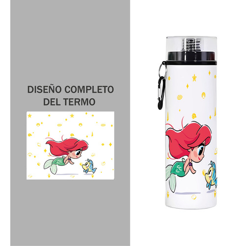 Termo Cilindro Princesas Botella 750ml Ariel
