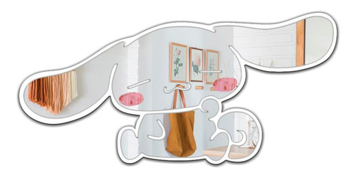 Espelho Decorativo Acrílico Cinnamonroll Hello Kitty 50 Cm Cor da moldura Branco