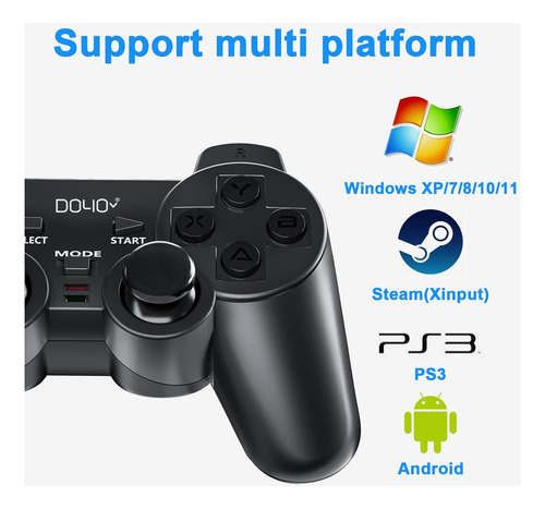 Wireless Pc Gaming Controller, Dual-vibration Steam Joystick