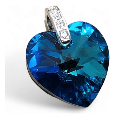 Dije Cristal Swarovski Elements Corazon 14 Drop Plata  Color