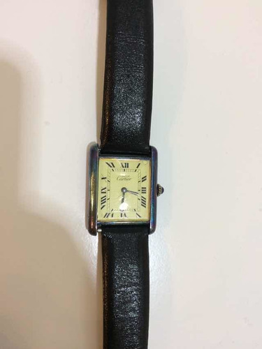Cartier Modelo Tank Prata Espessurado A Ouro Vermeil
