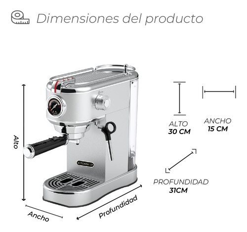 Cafetera Espresso Bari 5 En 1 Kitchen-it