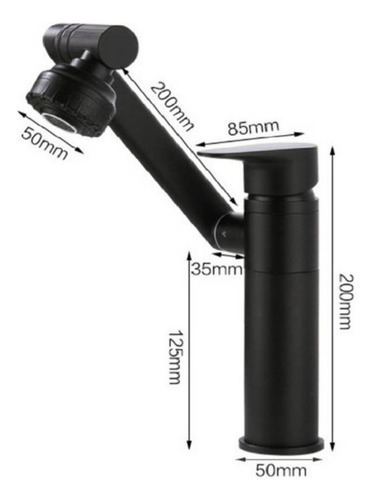 Grifo Monomando Para Baño Movimiento Giratorio 360 Grados