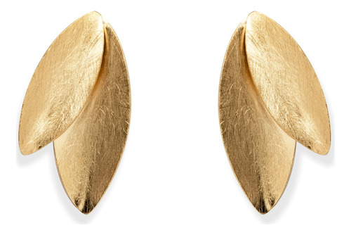 Aretes Laurel Joyeria Artesanal Mexicana Baño Oro 14k